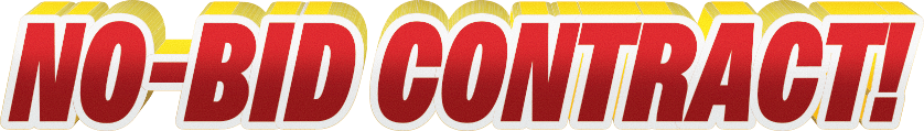 Text graphic saying 'NO BID CONTRACT!' in bold red letters with a yellow outline.
