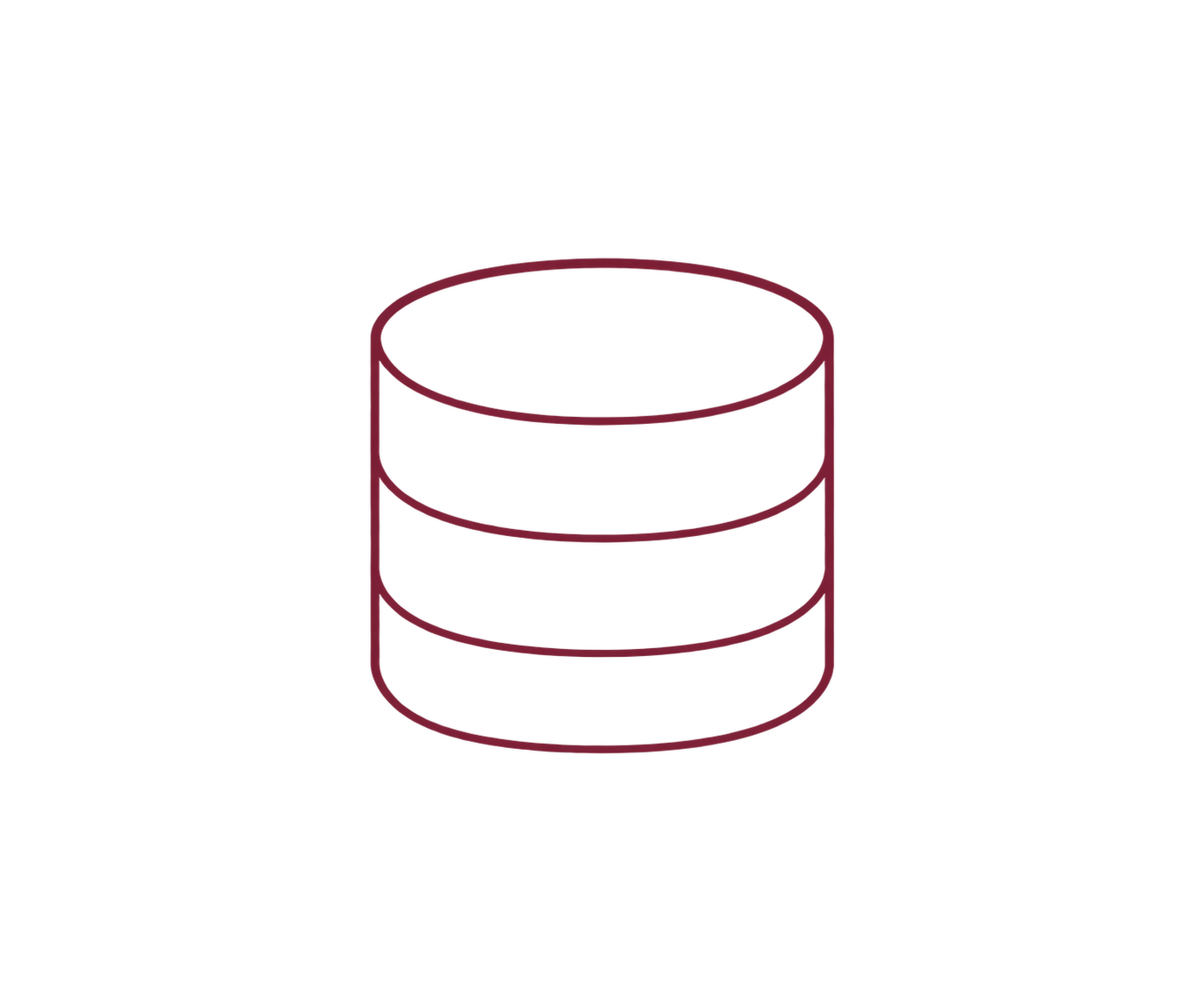 Illustration d'un ensemble simple de disques ou de segments semi-circulaires empilés, représentés en ligne continue de couleur pourpre sur fond noir.