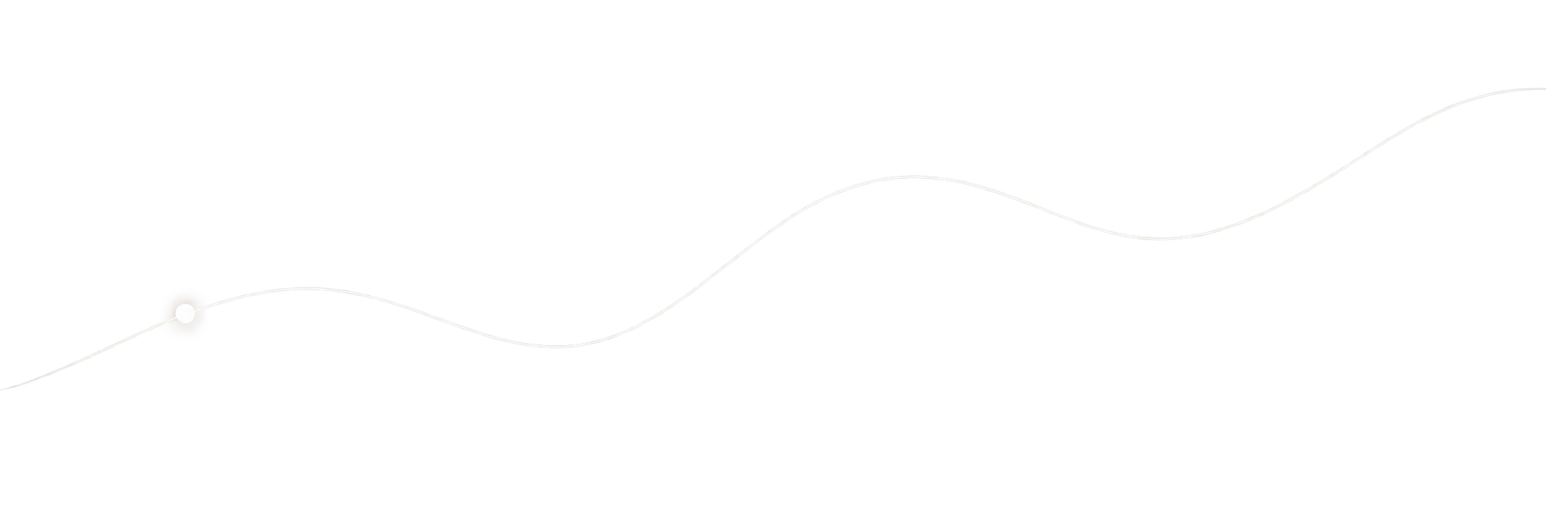 Une ligne sinueuse blanche sur fond noir avec un point lumineux au début.