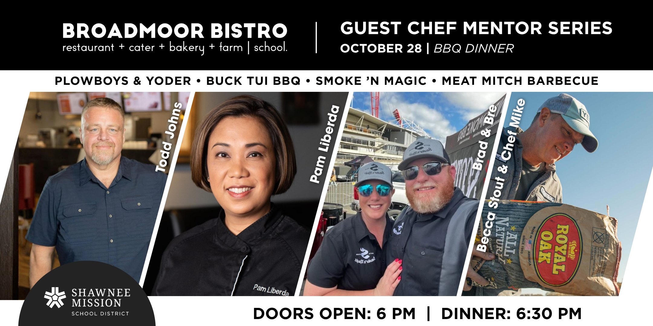 Cover photo for BBQ Guest Chef at Broadmoor Bistro with Plowboys & Yoder, Buck Tui BBQ, Smoke'n Magic and Meat Mitch Barbecue