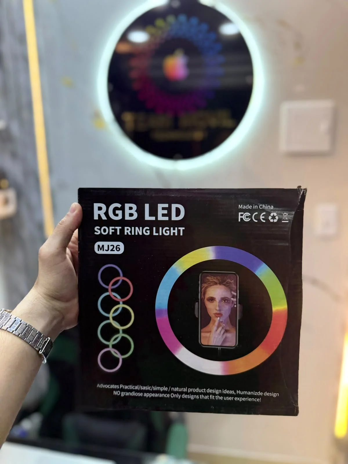 Aro de luz RGB 26 cm con trípode