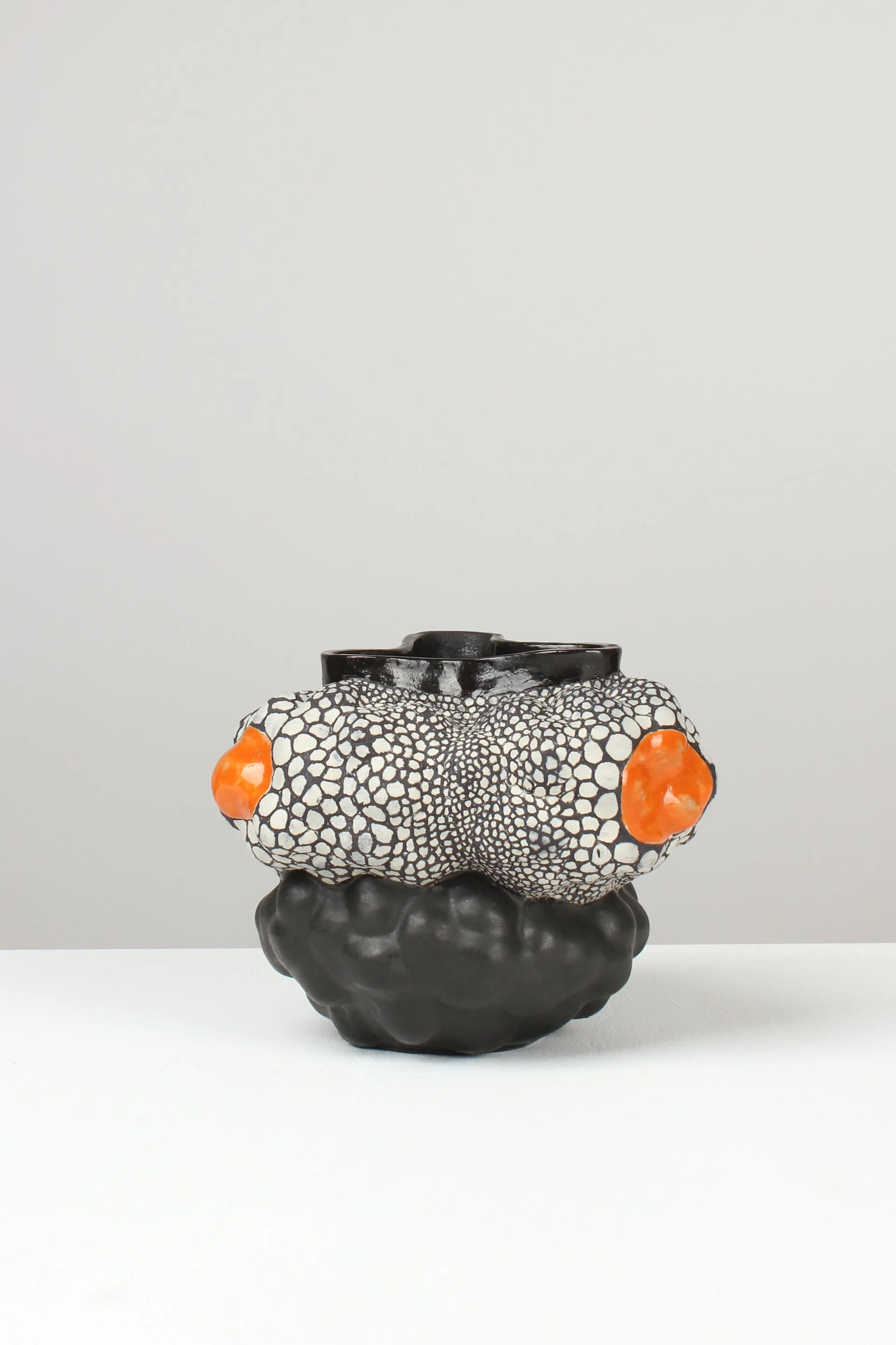 #3/09/25, 2025. Black clay, engobe, glaze.
15x19x17cm