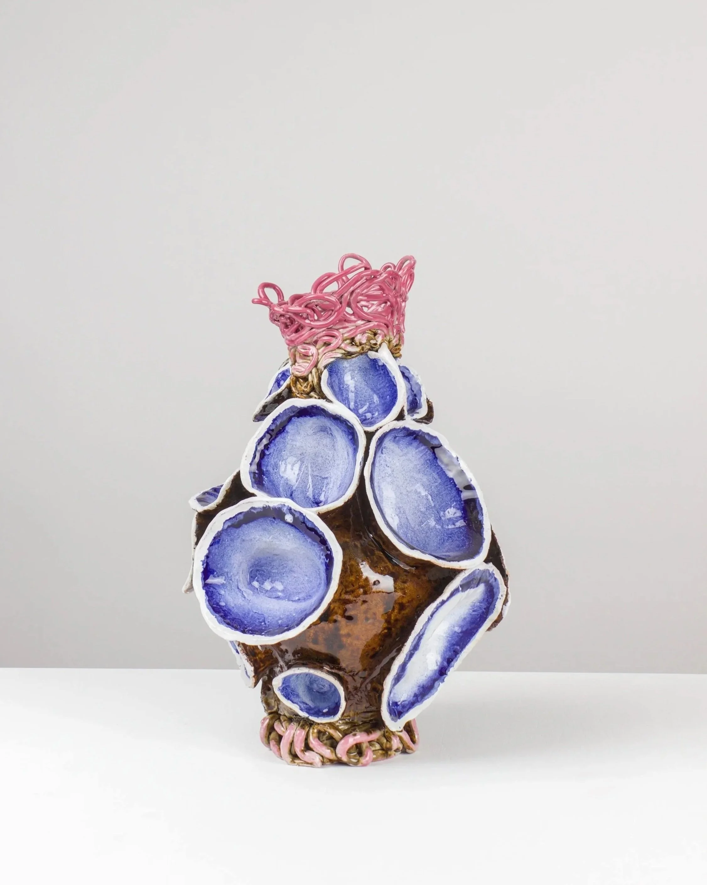 #2/07/25, 2025. White clay, engobe, glaze. 
42x27x26cm