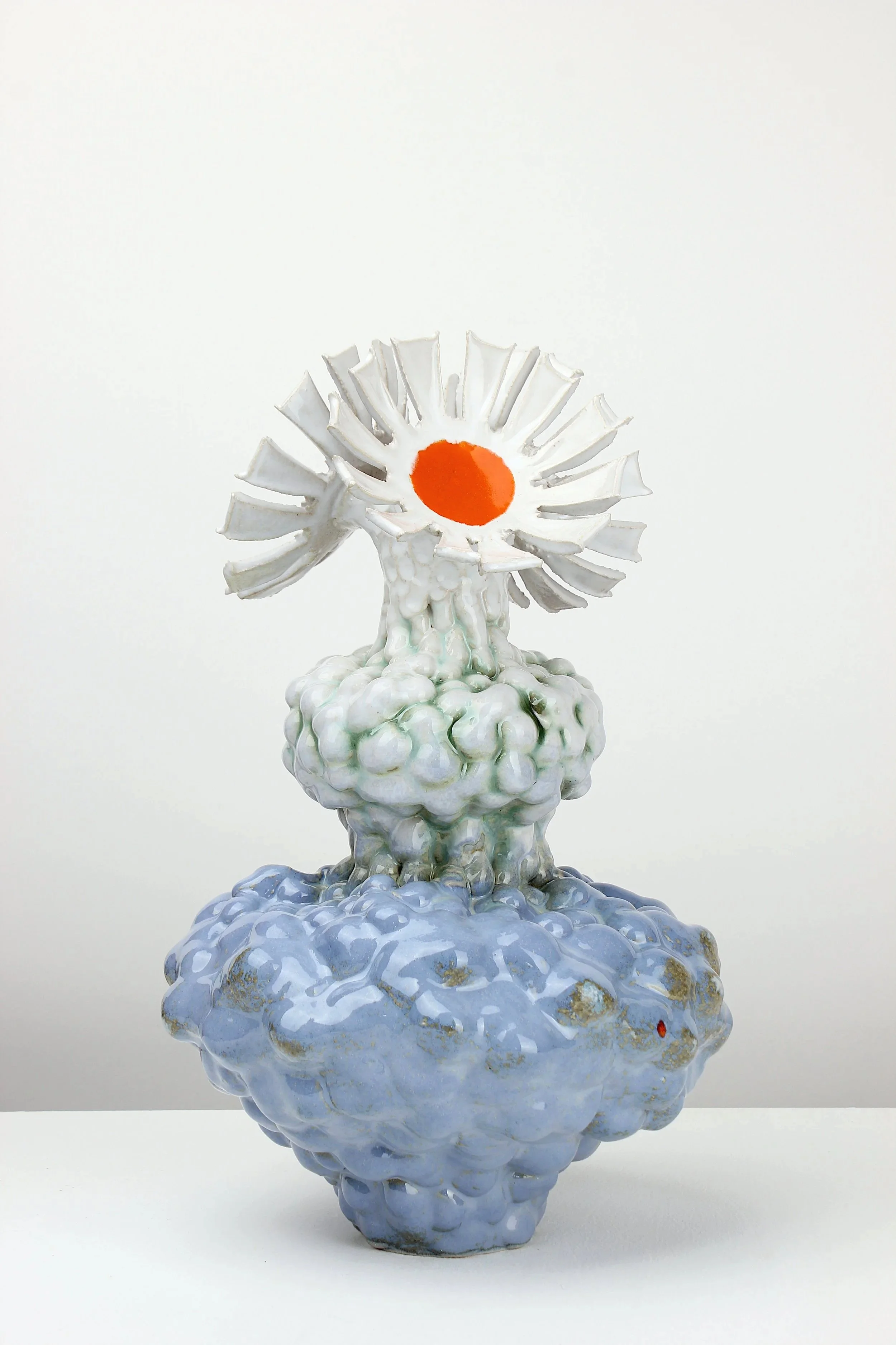 Flower Mountain, 2026. White clay, engobe, glaze. 36x23x22cm