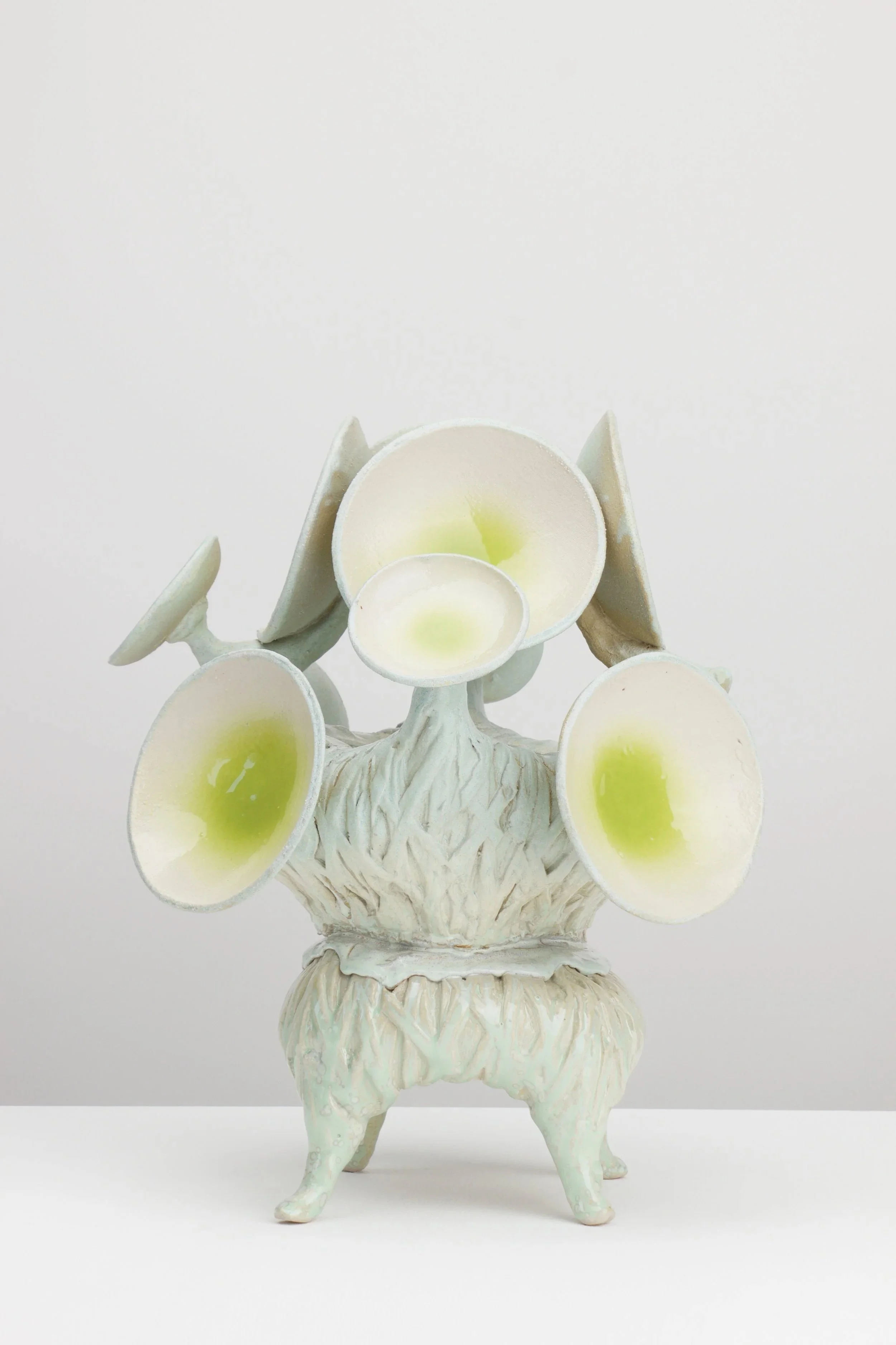 UAP I, 2026.
White clay, engobe, glaze. 
34x32x25cm