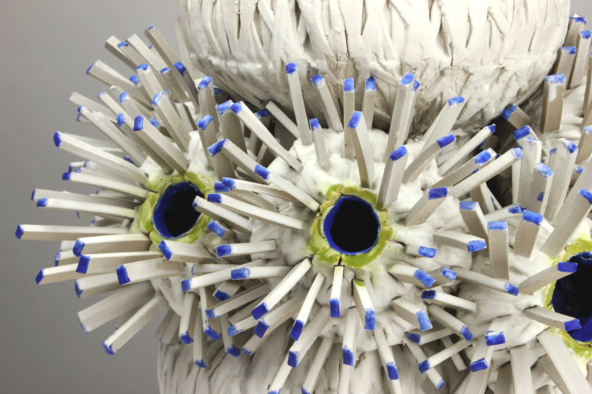 DETAIL Summer in Greece, 2026. White clay, engobe, glaze. 53x53x54cm