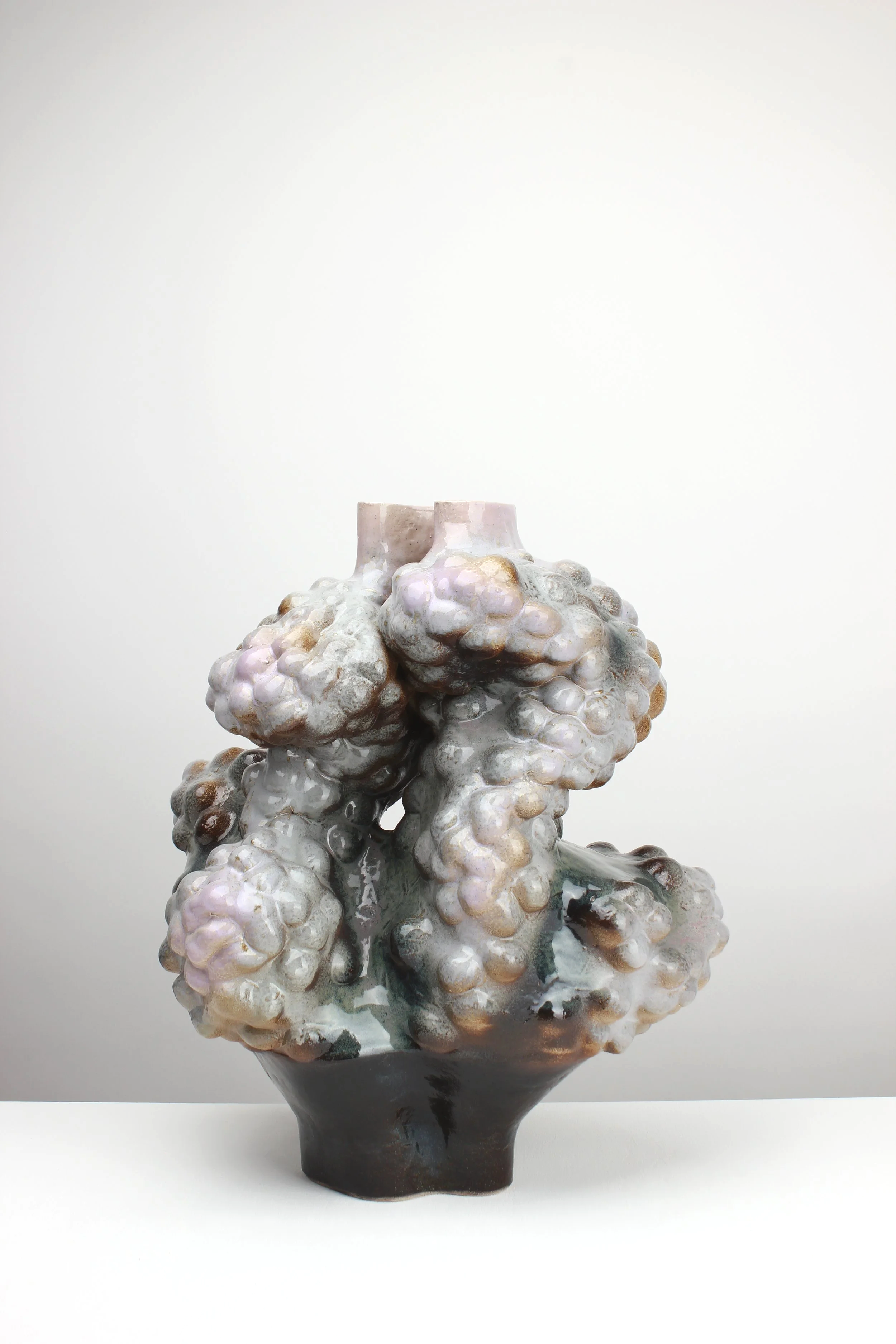 Chewing gum, 2026. White clay, engobe, glaze. 51x45x29cm