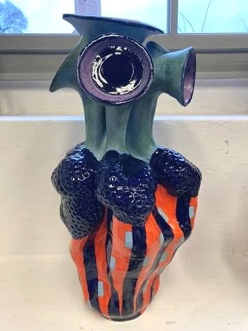 O.T., 2023. White clay, engobe, glaze. 55x30x28cm