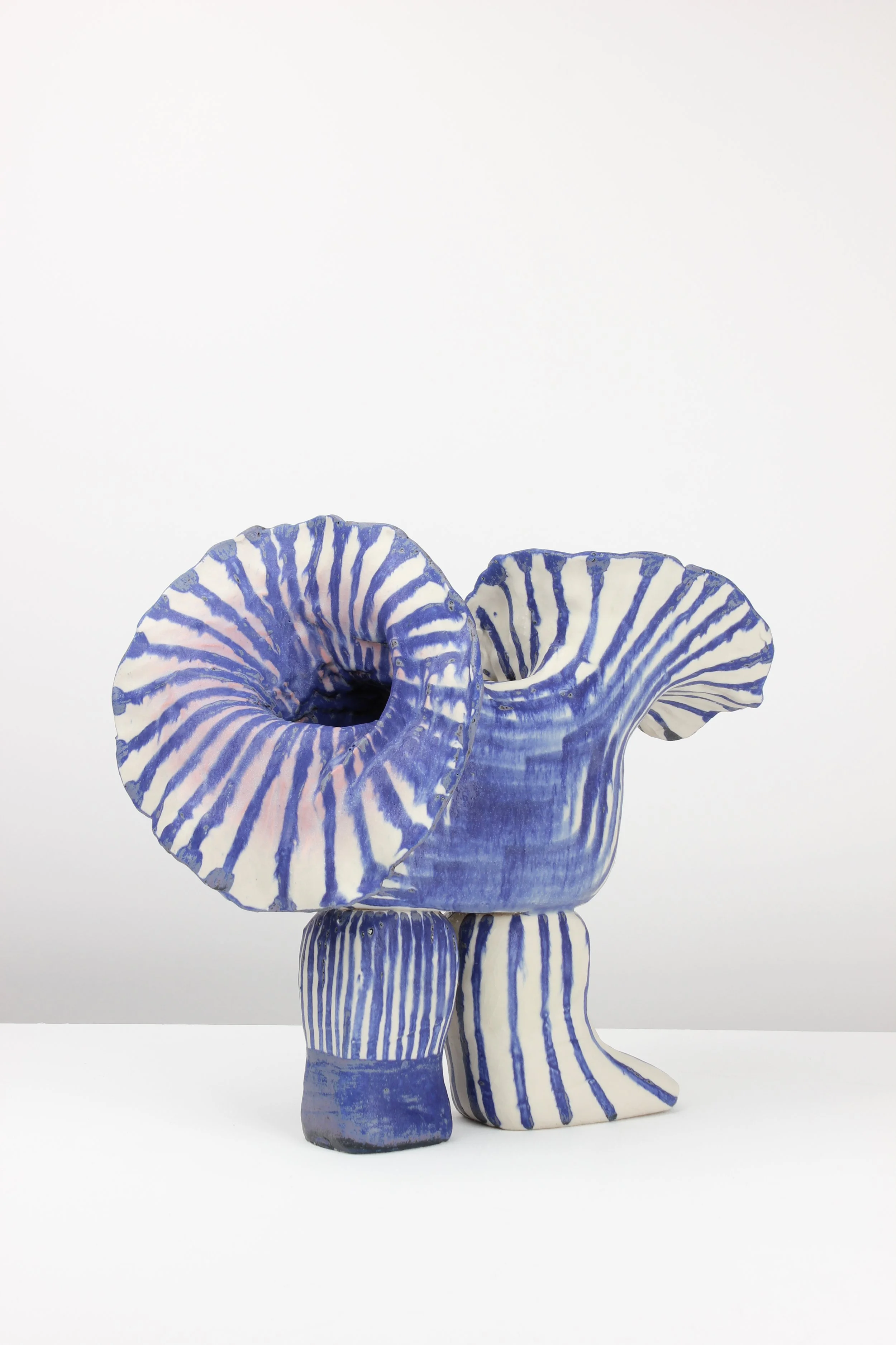 Dancer (Flamenco), 2026. White clay, engobe, glaze. 34x35x22cm