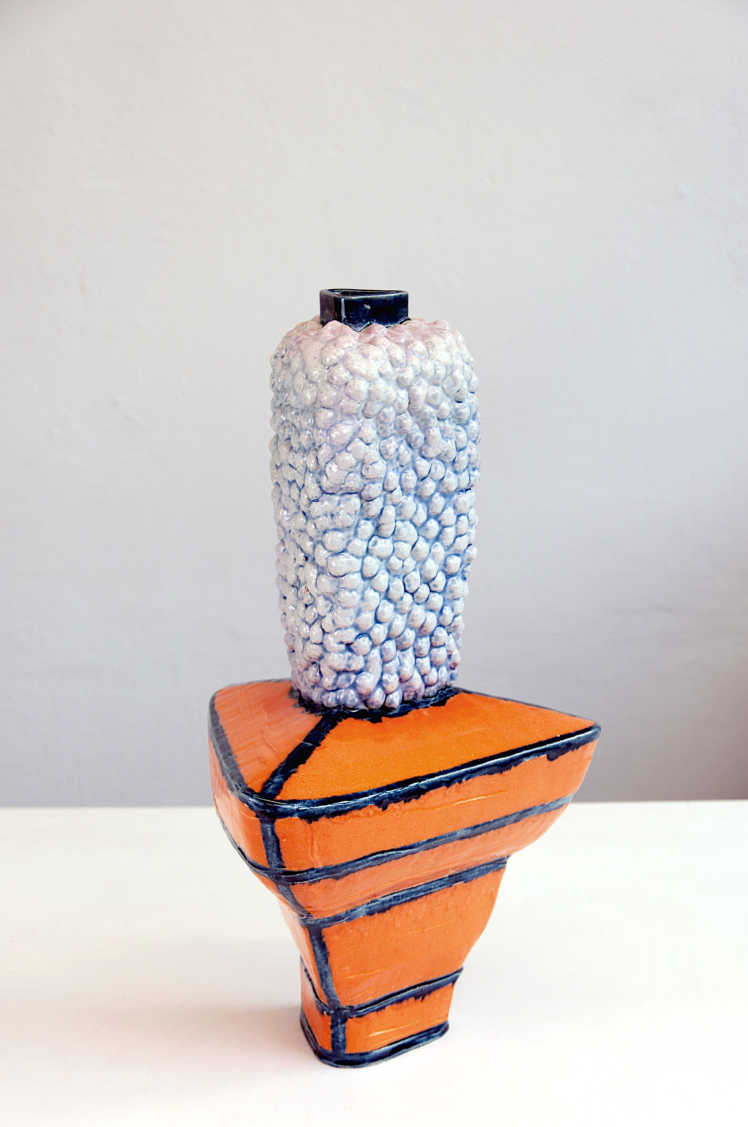 O.T., 2024. White clay, engobe, glaze. 53x30x28cm
