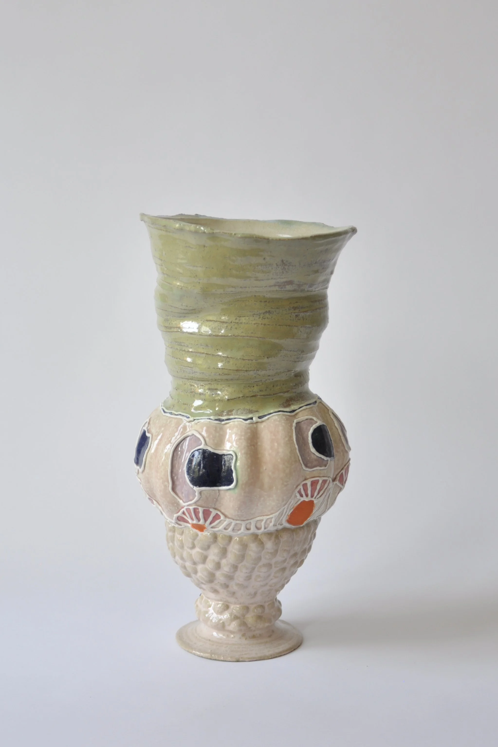 O.T., 2022. White clay, engobe, glaze. 40x20x23cm
