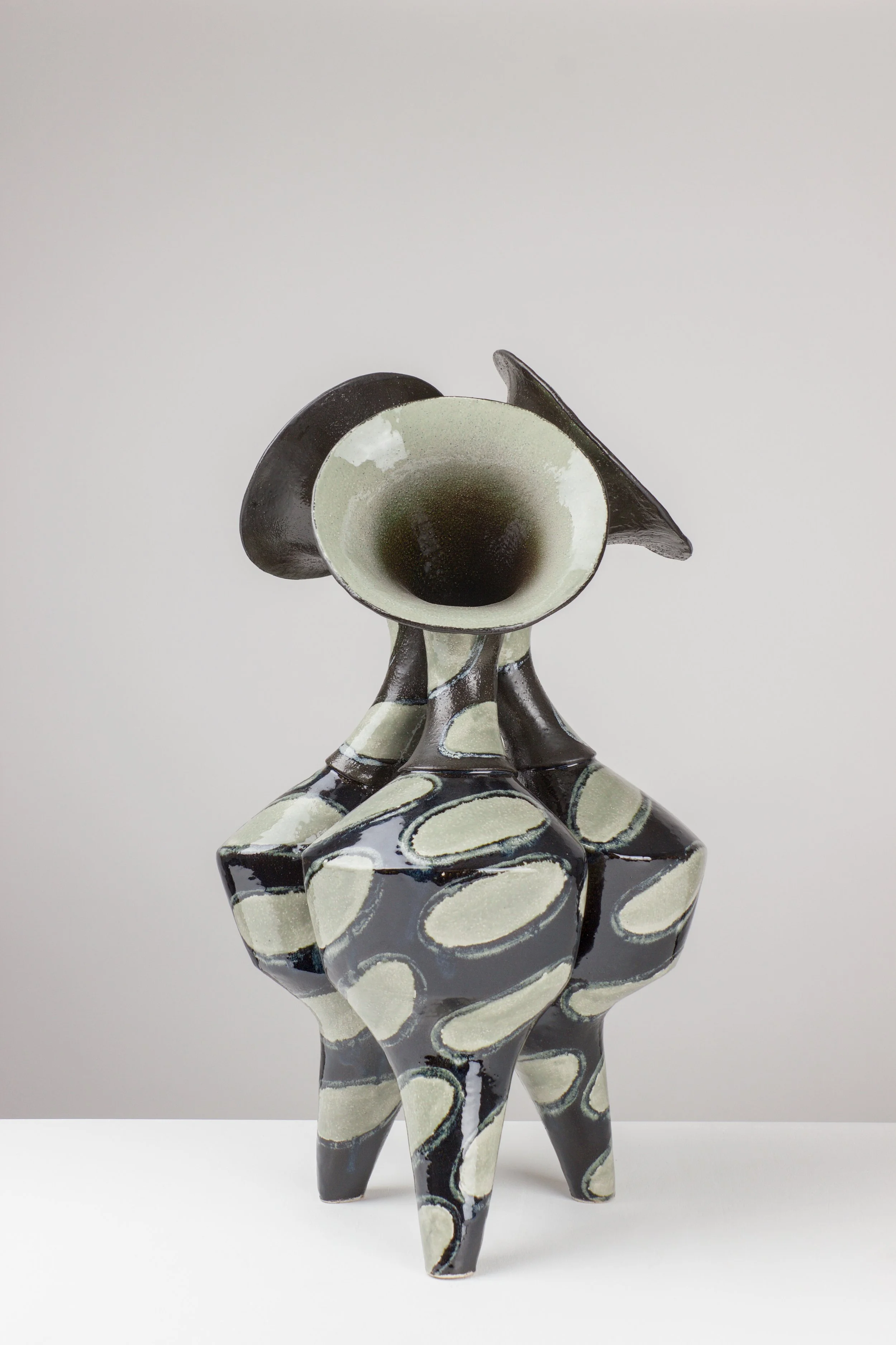 Valentine, 2025. White clay, engobe, glaze. 66x40x38cm