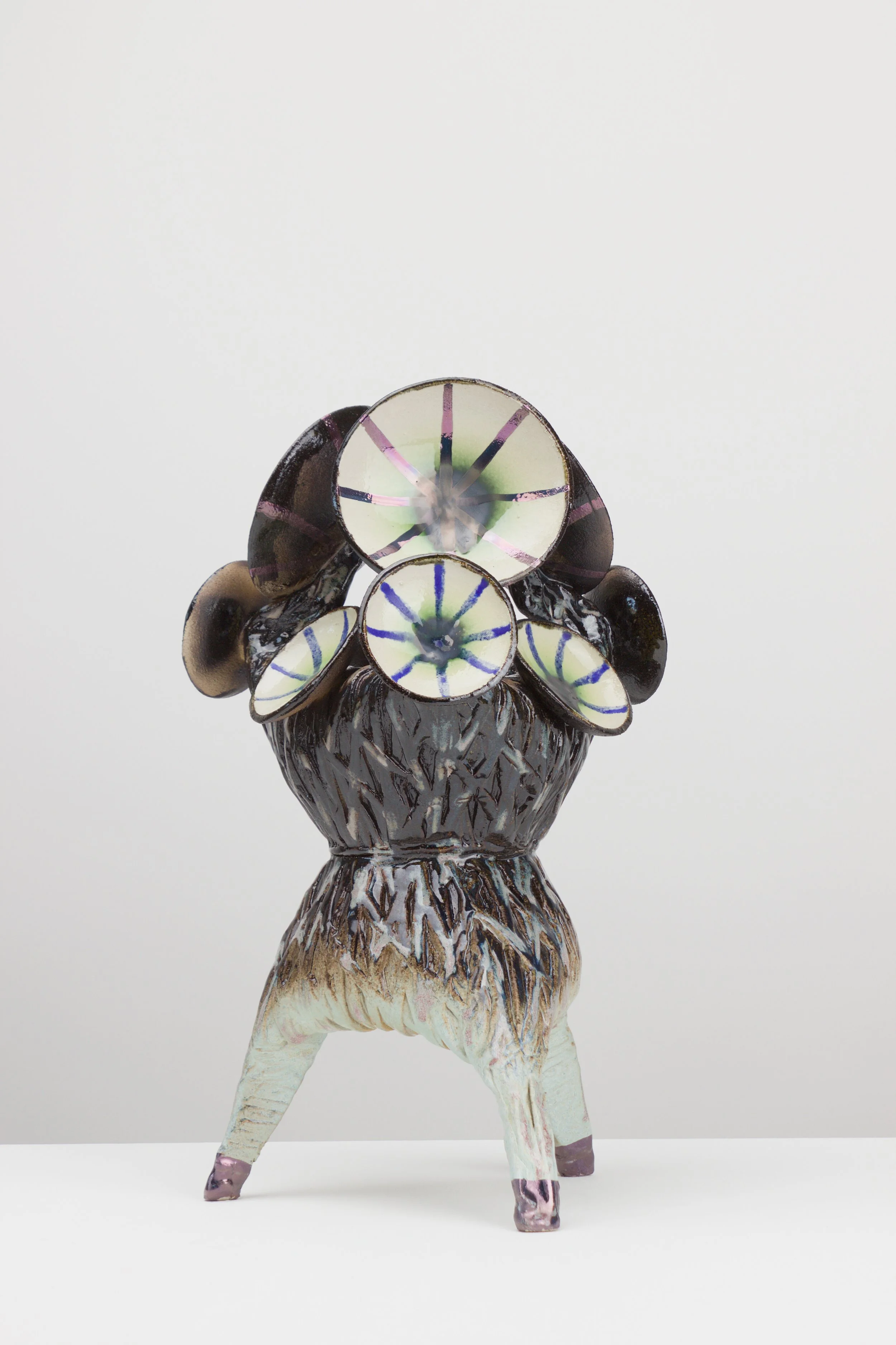 #03/04/26, 2026. White clay, engobe, glaze, lustre. 40x27x25cm