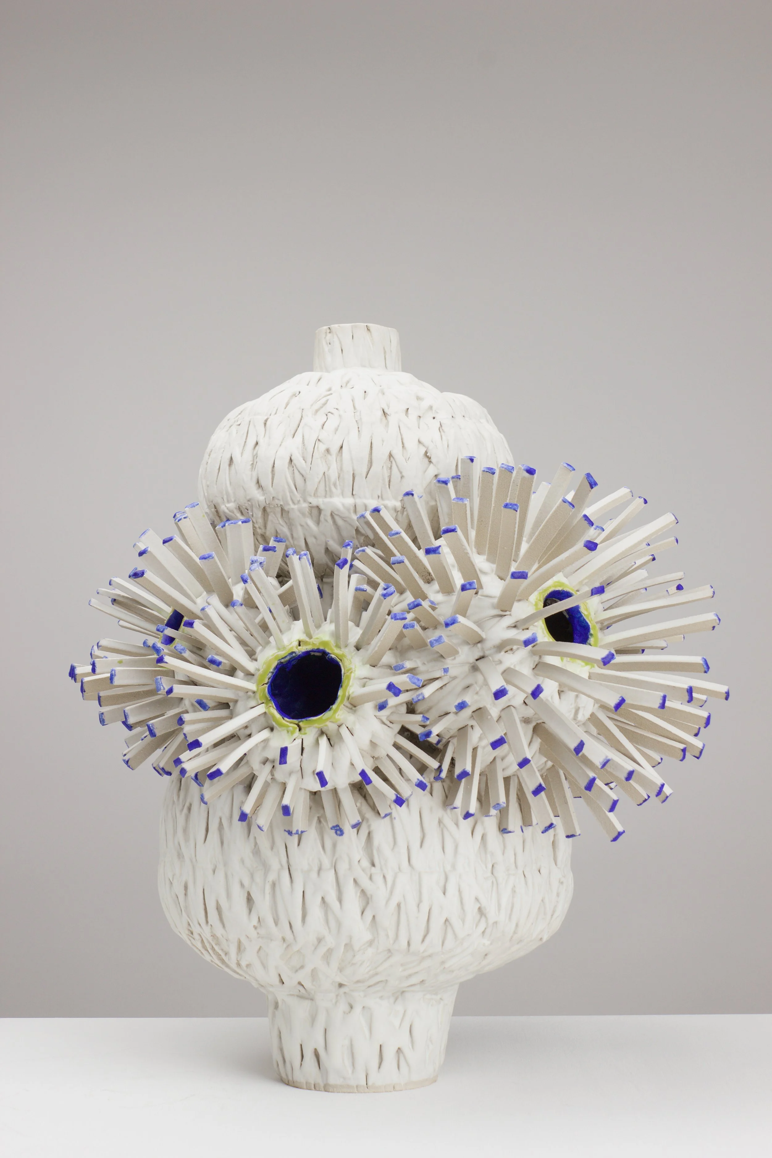 Summer in Greece, 2026. White clay, engobe, glaze. 53x53x54cm