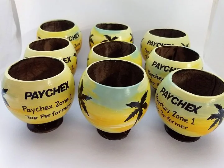 Unique sales achievement awards coconut cups