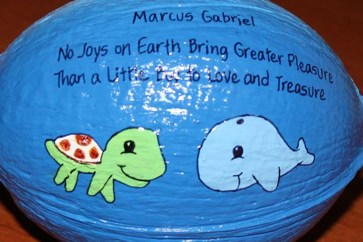 custom painted baby gift coconut