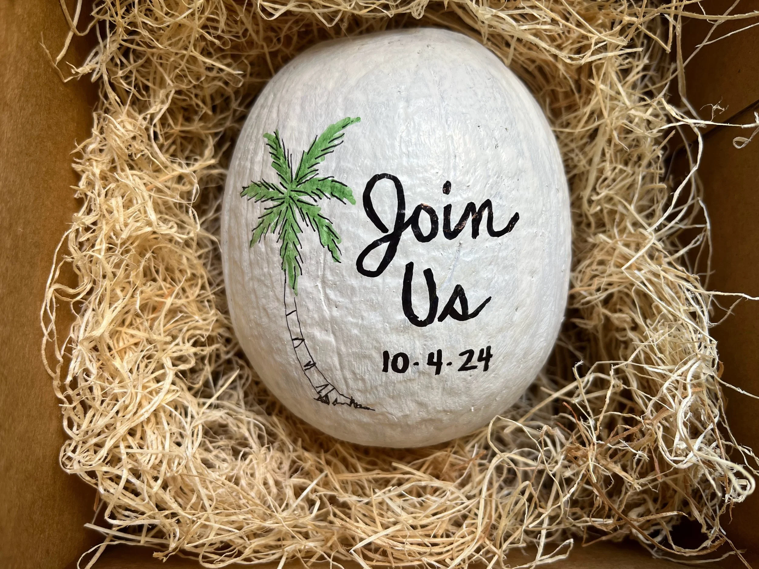 eco friendly wedding invitation coconut