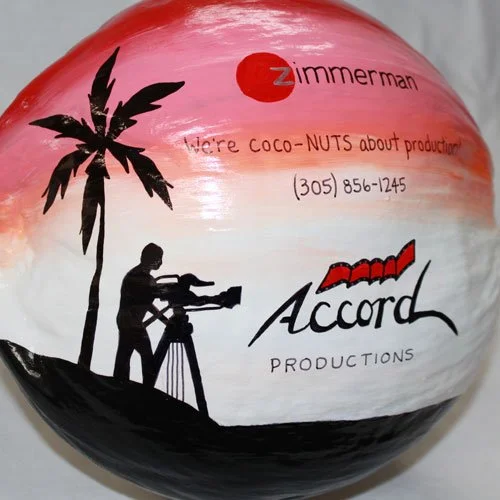 Painted coconut custom painted corporate gift