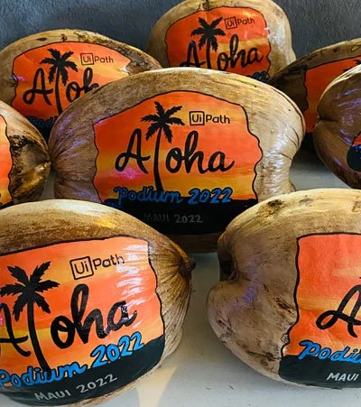 Use custom coconut awards for President's Club program gifts, sales competitions, incentive trip invitation, milestone celebrations and employee recognition events and incentive gifts.