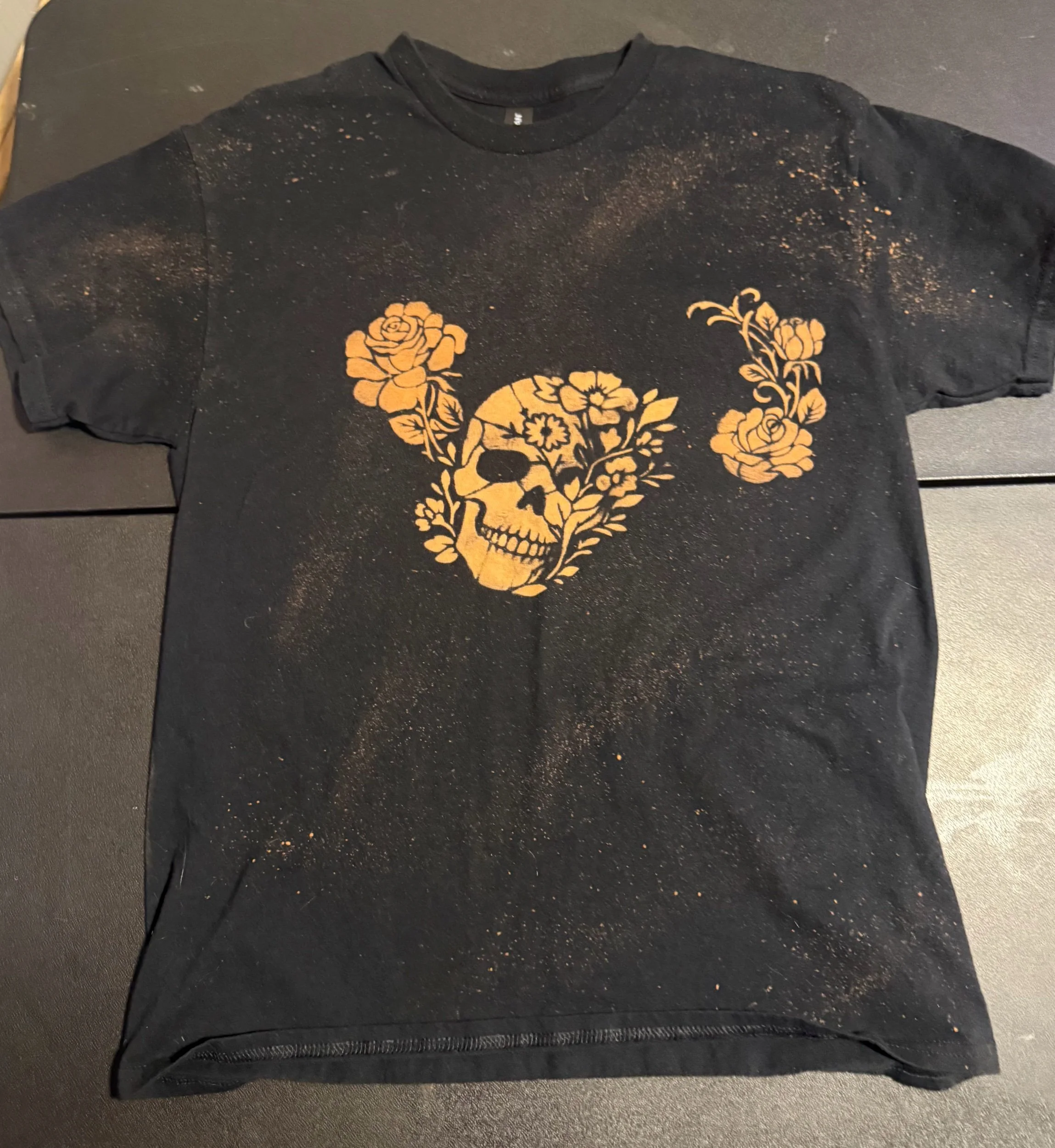Botanical Skull - Bleached Tee - USA shipping only