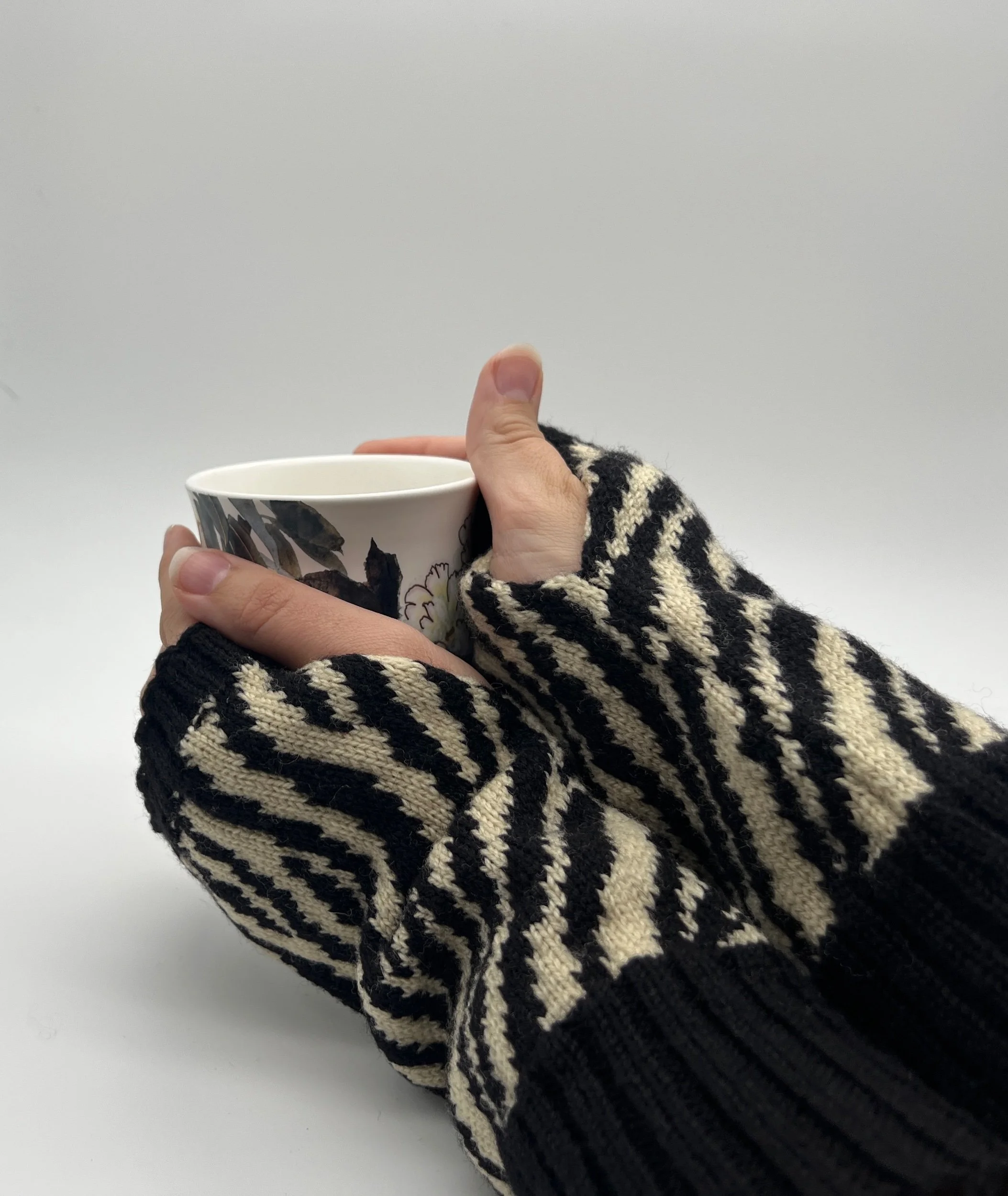Zebra Fingerless Mitts