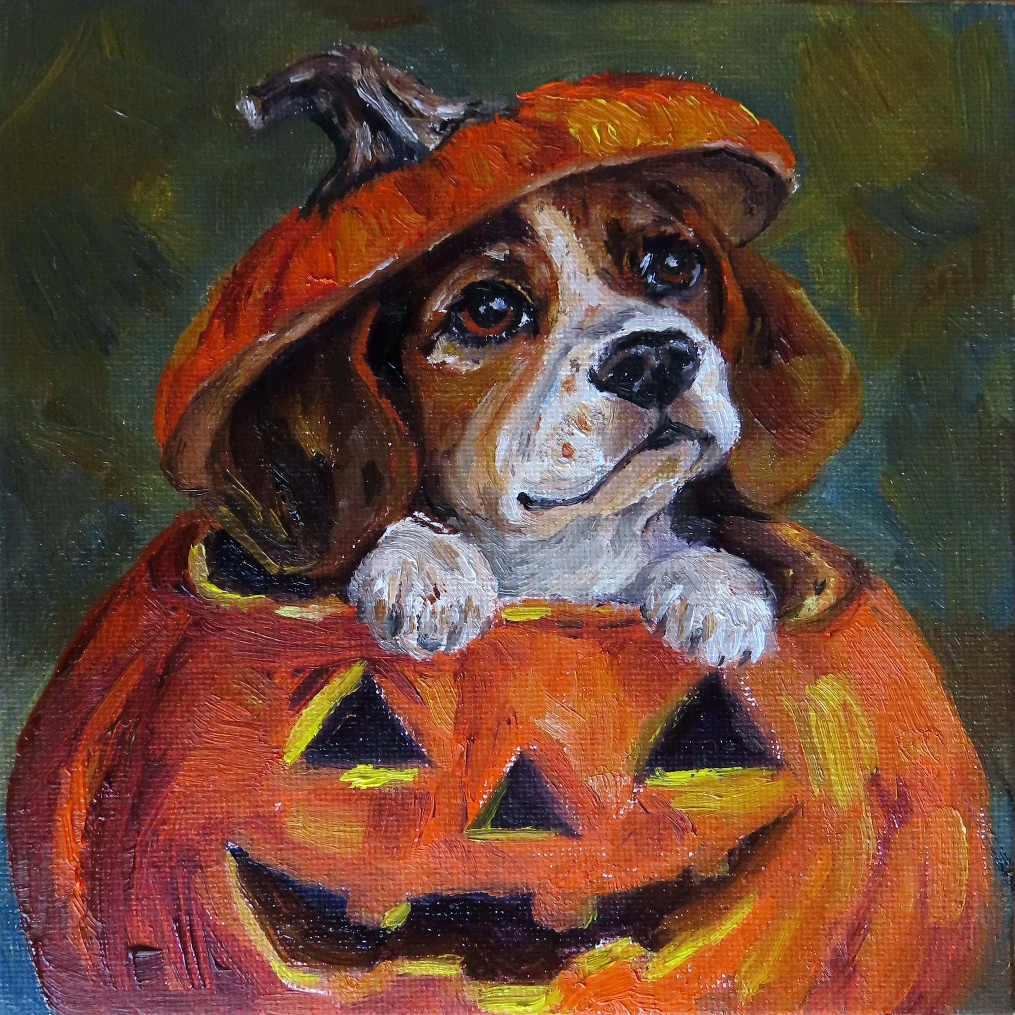 Pumpkin Head – Original Oil Painting