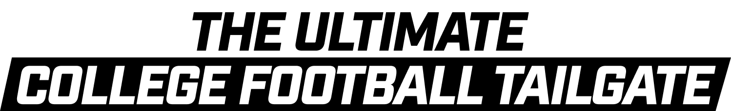 Text on black background reads "College Football Tailgate" in white bold font.