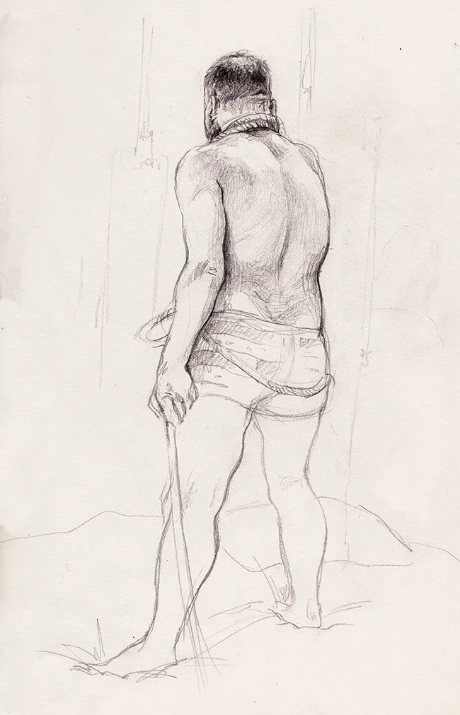 Live model, pencil, 2016