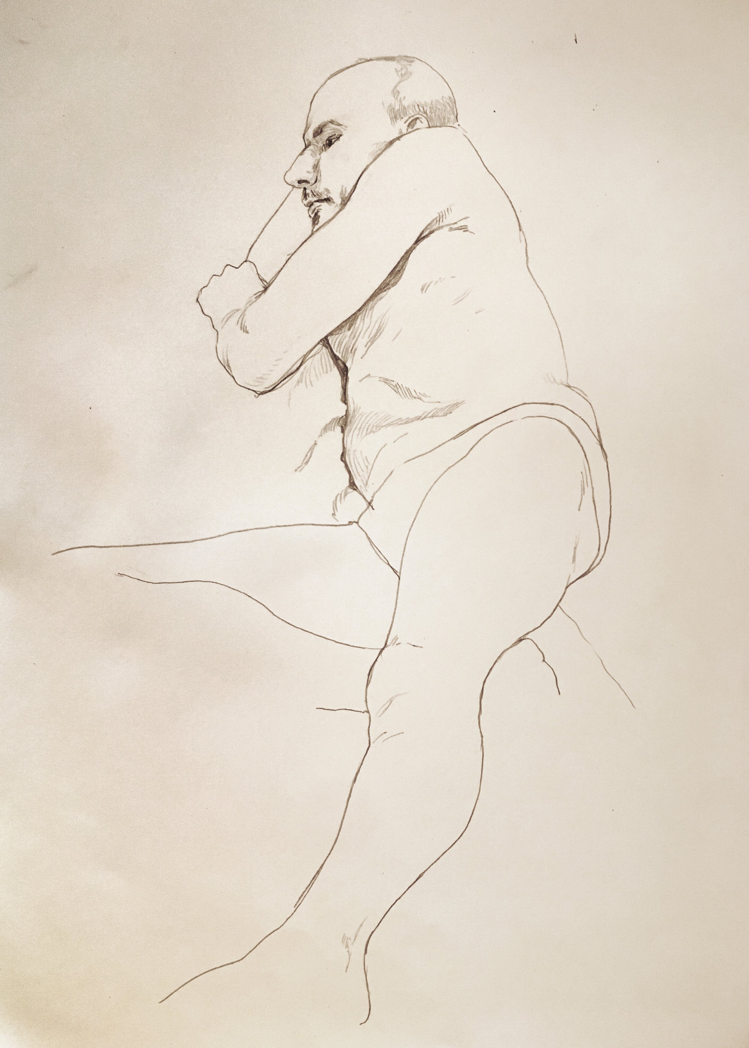 Live model, pencil, 2017