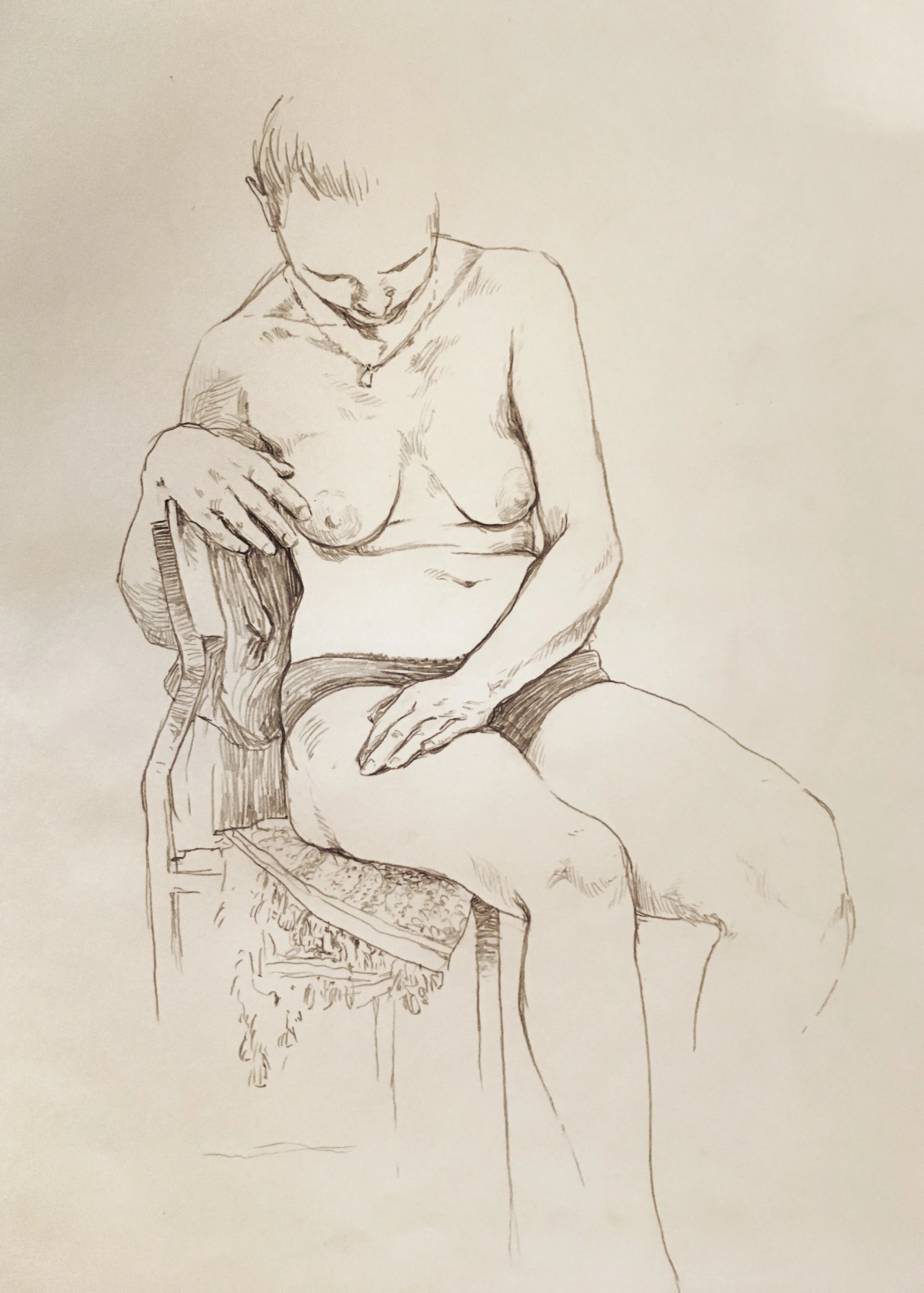Live model, pencil, 2017