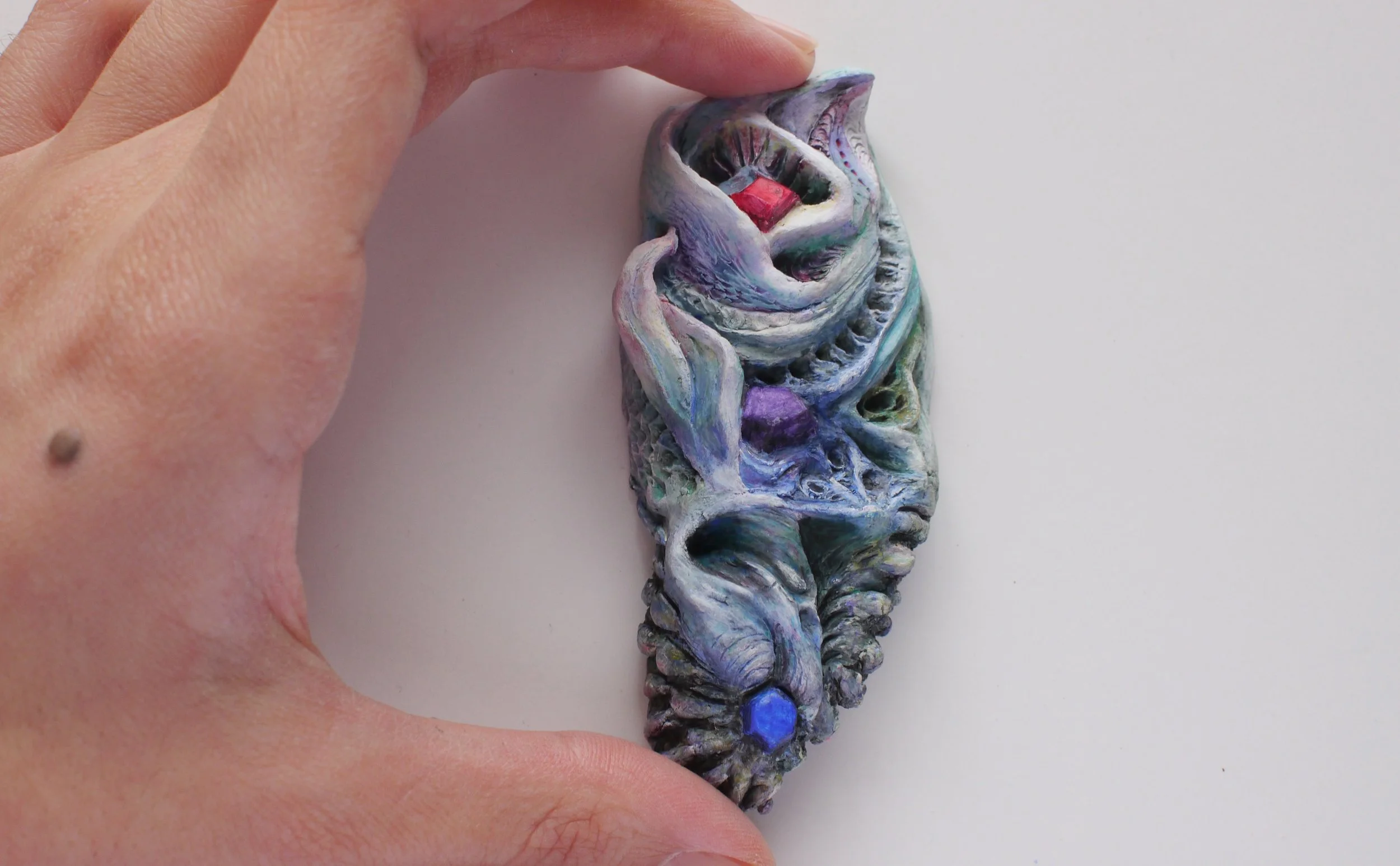 Air-dry clay and acrylic paint, 2019