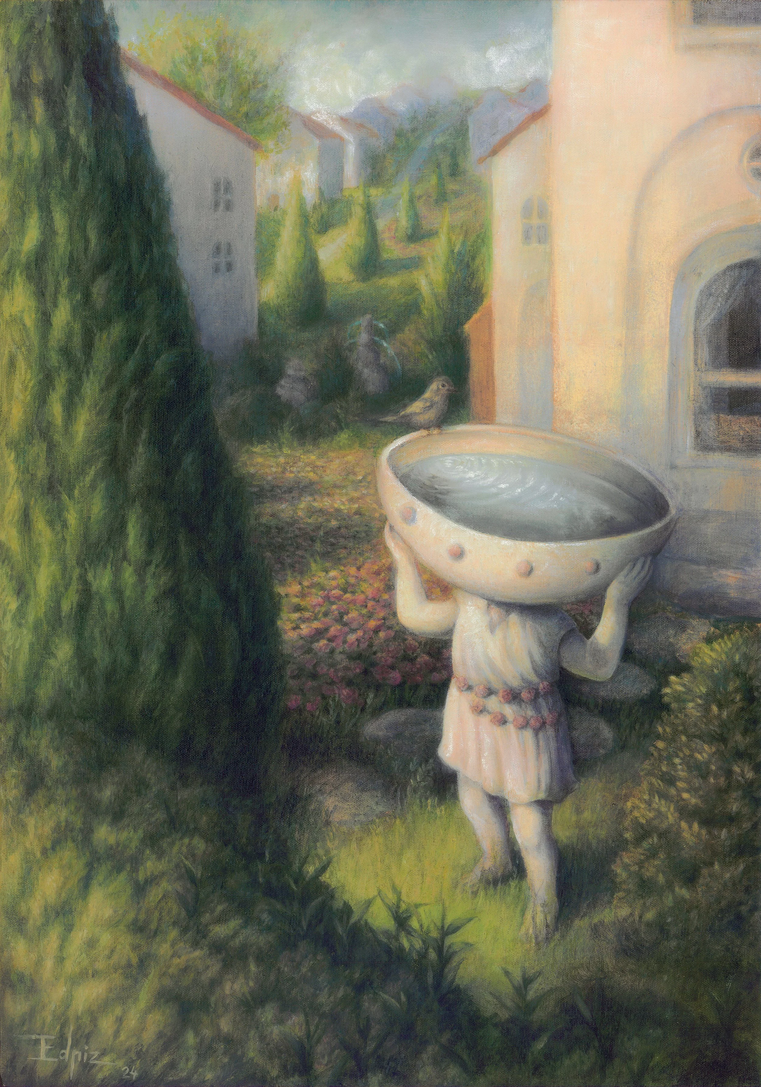  Garden of Physisus , 2024, oil on canvas board, 50x35 cm