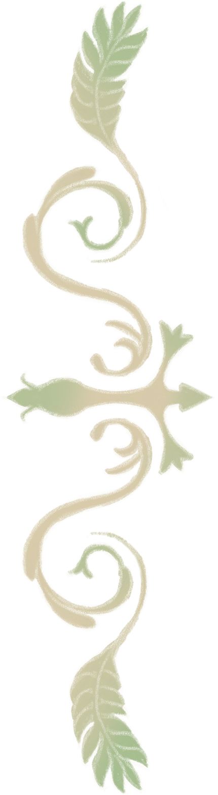 Decorative, pastel-colored floral design with swirling stems and leaves.