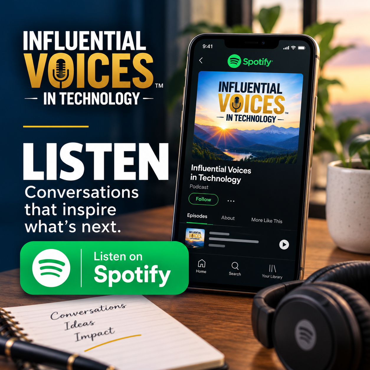 Influential Voices in Technology™ podcast on Spotify, featuring conversations about technology, infrastructure and human potential.