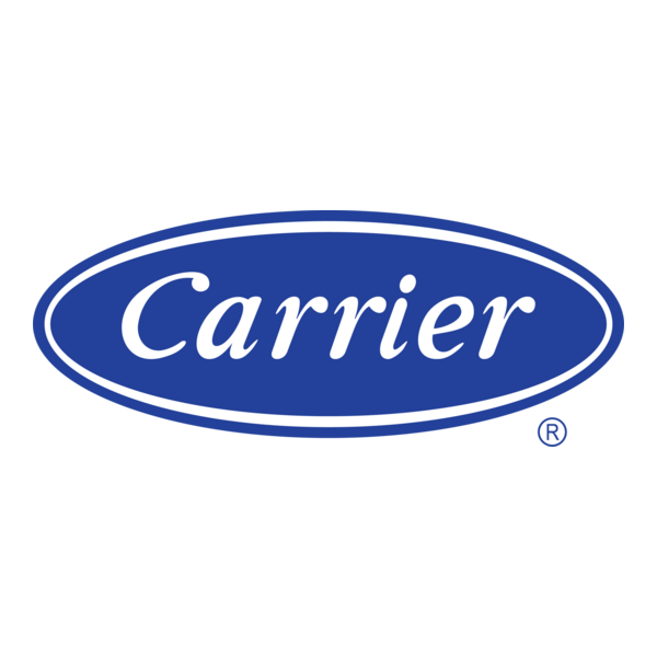 The Carrier logo with an oval shape and white text on a blue background.