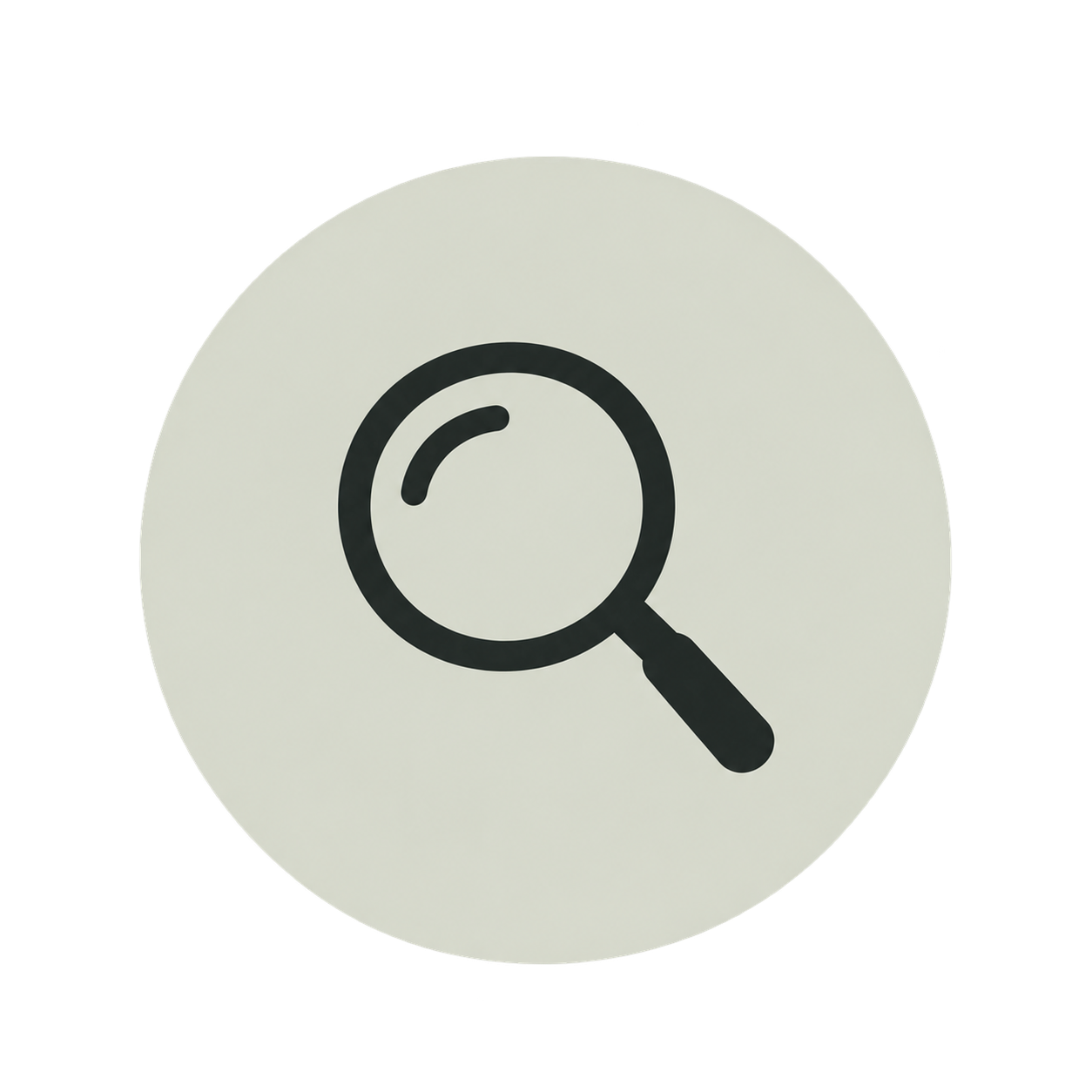 Icon of a magnifying glass, representing search or zoom function.