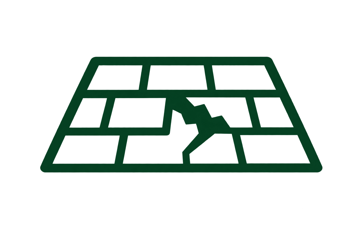 A green radar screen with a dark background.
