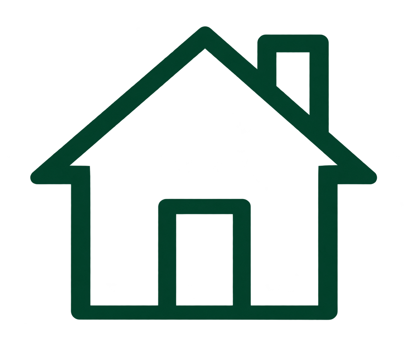 Green house icon with arrows pointing inward and upward, symbolizing home heating or energy efficiency.