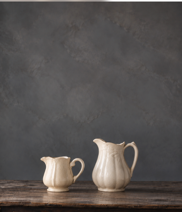 Antique French Ironstone Creamers - Set of Two