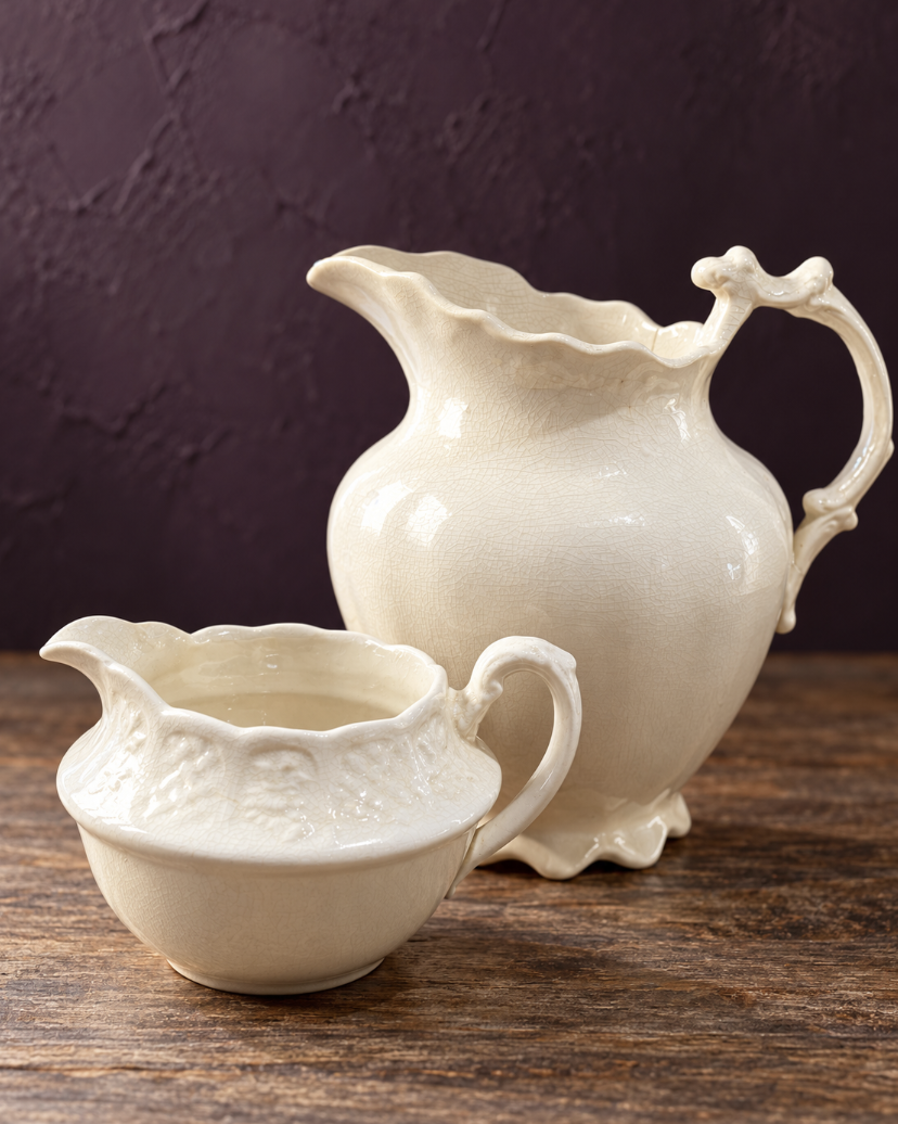 Antique Ironstone Pitcher & Milk Jug