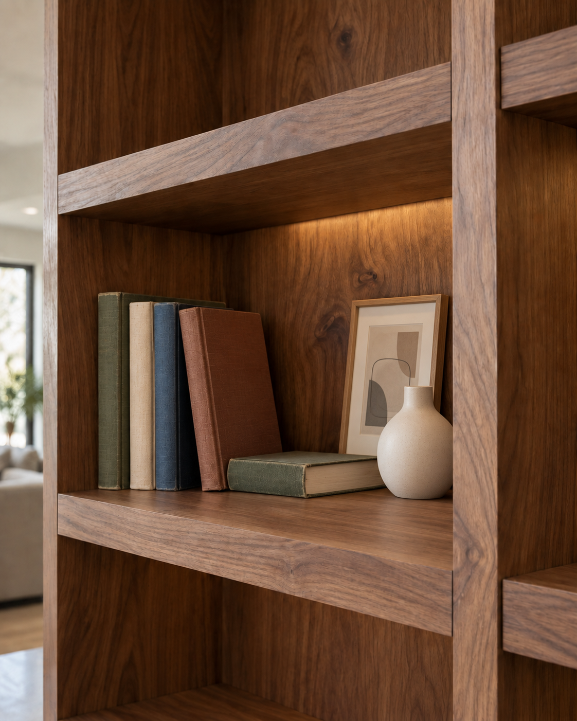 Design inspiration: detailed walnut cabinetry with subtle lighting