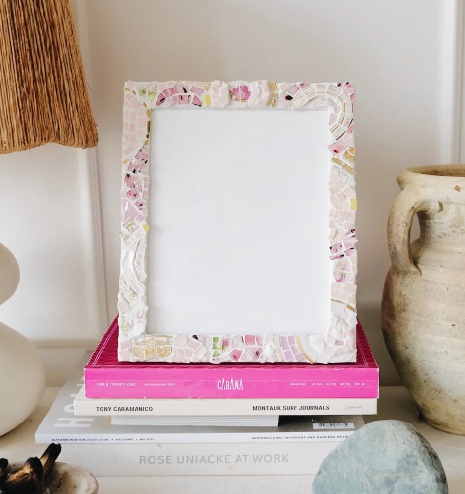 Large Pink Mosaic Picture Frame