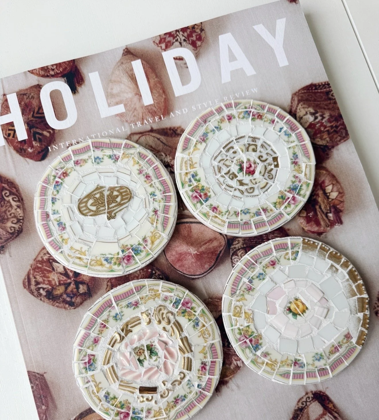 Pink and Gold Coasters
