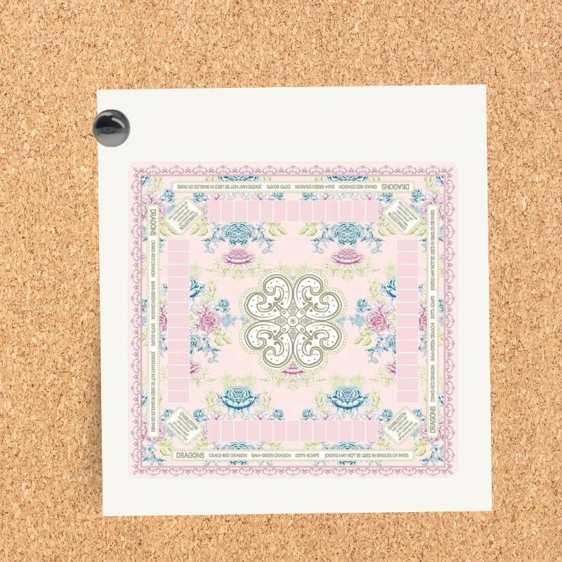 Pink Floral Mahjong Mat