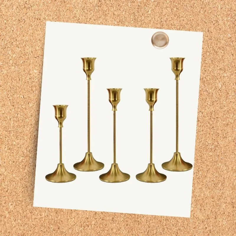 VINTAGE-STYLE BRASS CANDLE HOLDERS