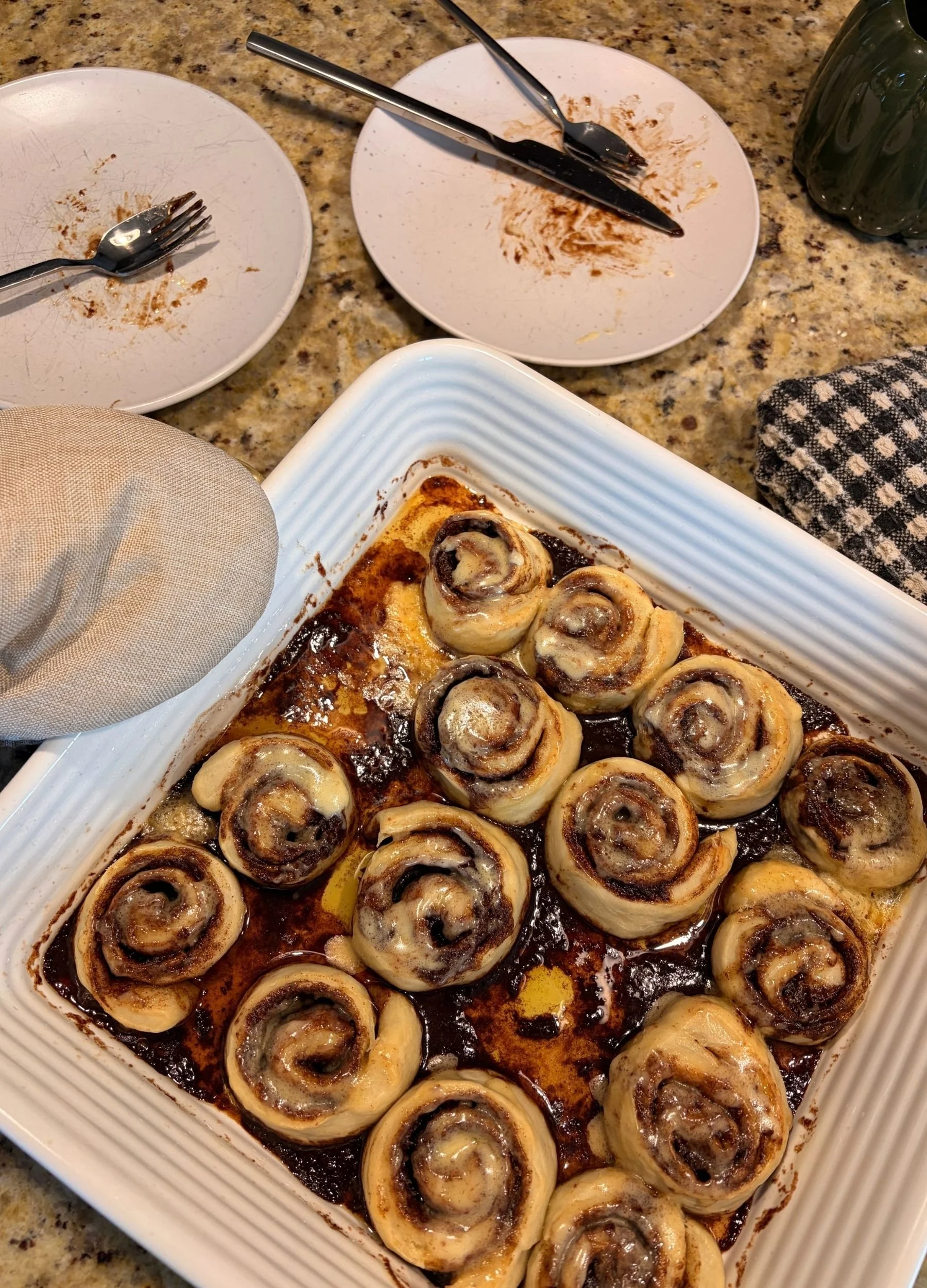 Homemade Cinnamon Rolls on a Fall Morning 