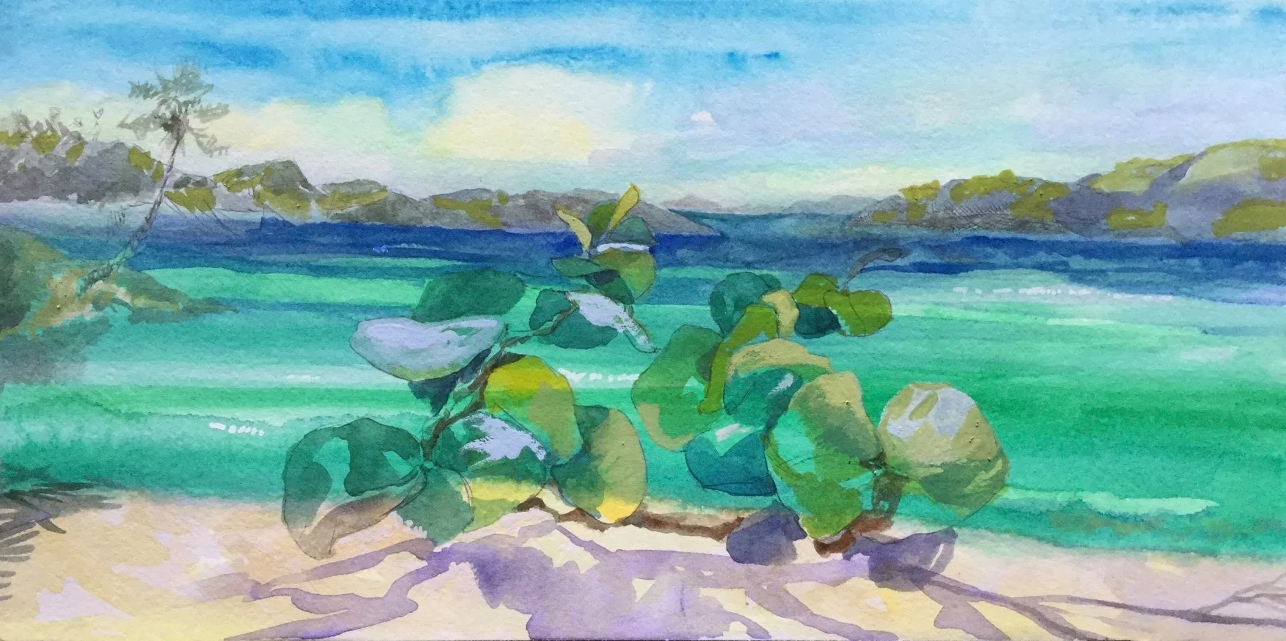 St. John, 2019. Watercolor on paper - 14" x 8"