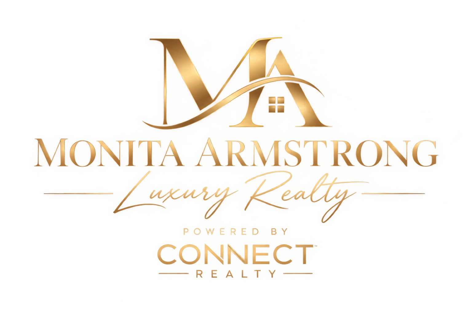 Logo for Montana Armstrong Luxury Reality, powered by Connect Realty with a large stylized 'M' and 'A' in gold, with the text 'Montana Armstrong' and 'Luxury Realty' beneath.