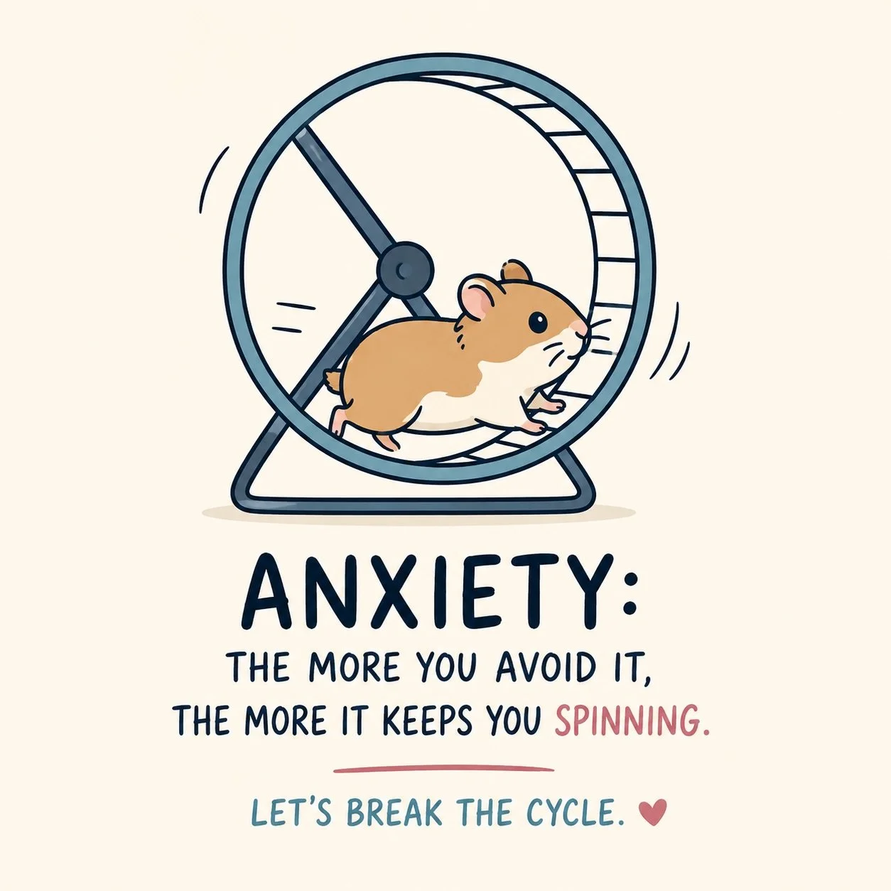 Anxiety can keep you and your family running in circles. Therapy can help you break the cycle and move forward. #clearcreekisdfutureleaders #clearcreekisd #clearcreekisdteachers