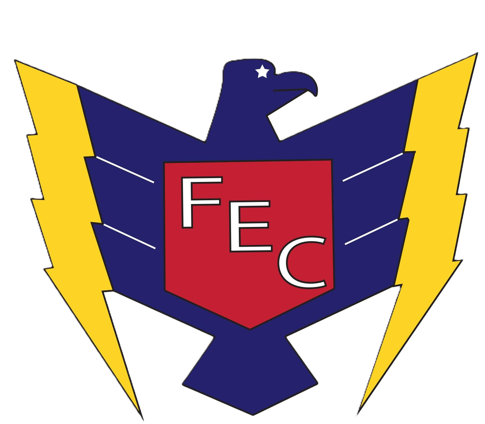 A logo featuring a stylized blue eagle with a white star on its head, a red shield with the letters 'F', 'E', and 'C' in white, flanked by yellow lightning bolts.